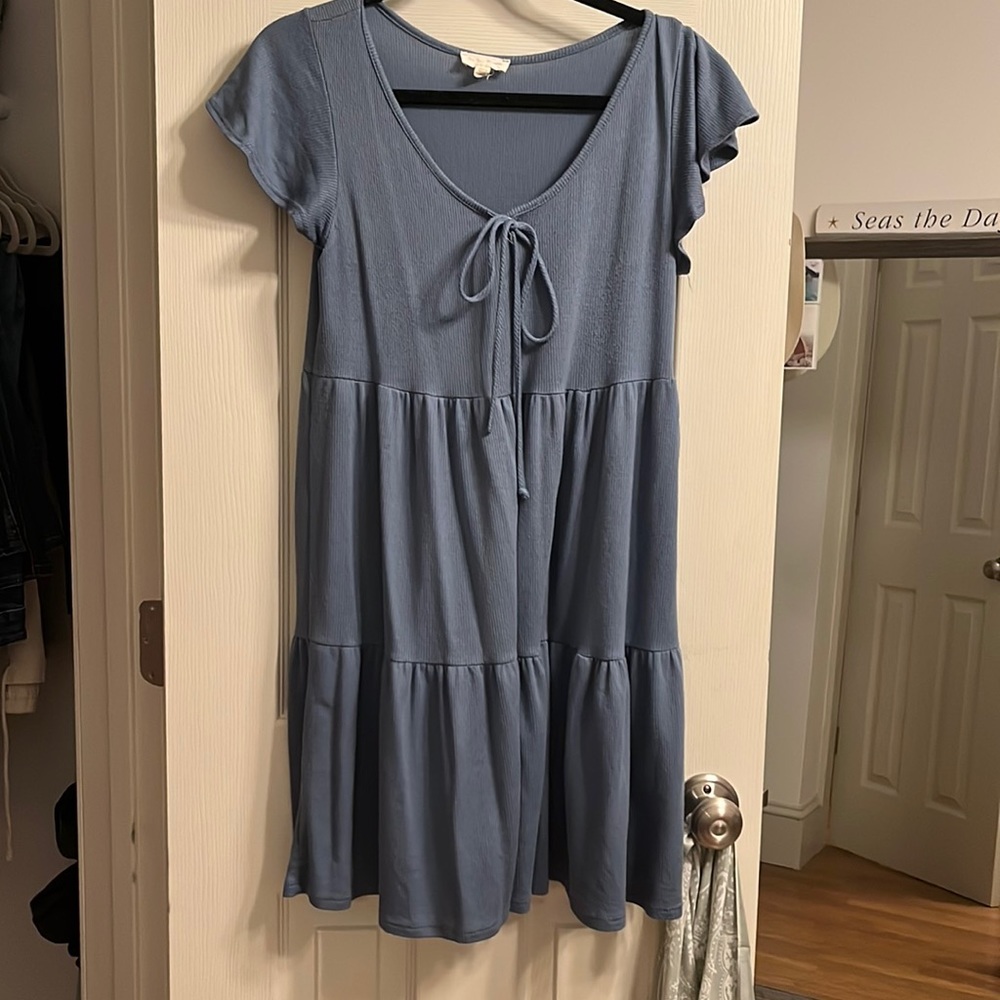 blue t-shirt dress